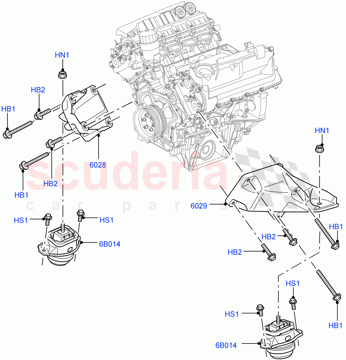 Engine Mounting(5.0L OHC SGDI SC V8 Petrol - AJ133,5.0L OHC SGDI NA V8 Petrol - AJ133)((V)FROMAA000001) of Land Rover Land Rover Range Rover Sport (2010-2013) [3.6 V8 32V DOHC EFI Diesel]