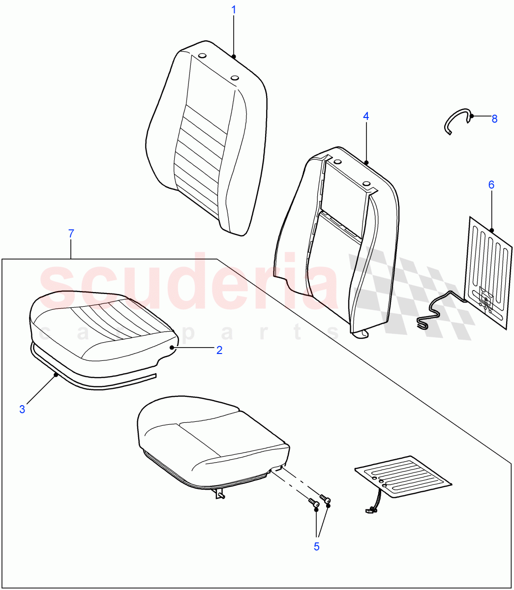 Front Seat Covers(Taurus Leather,Defender Cloth / Leather,Leather Seats (Cloth Inserts))((V)FROM7A000001) of Land Rover Land Rover Defender (2007-2016)
