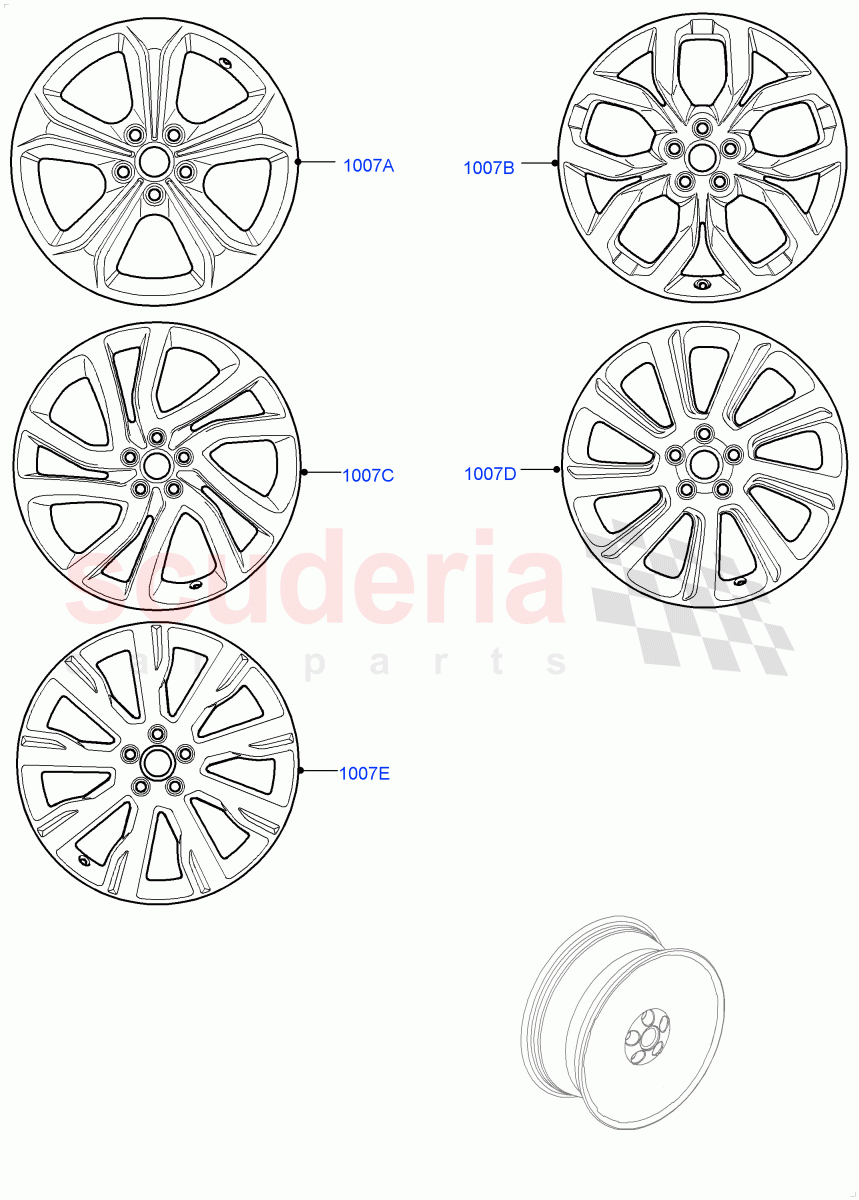 Spare Wheel(Changsu (China),With Conventional Alloy Spare Wheel)((V)FROMFG000001) of Land Rover Land Rover Discovery Sport (2015+) [2.2 Single Turbo Diesel]