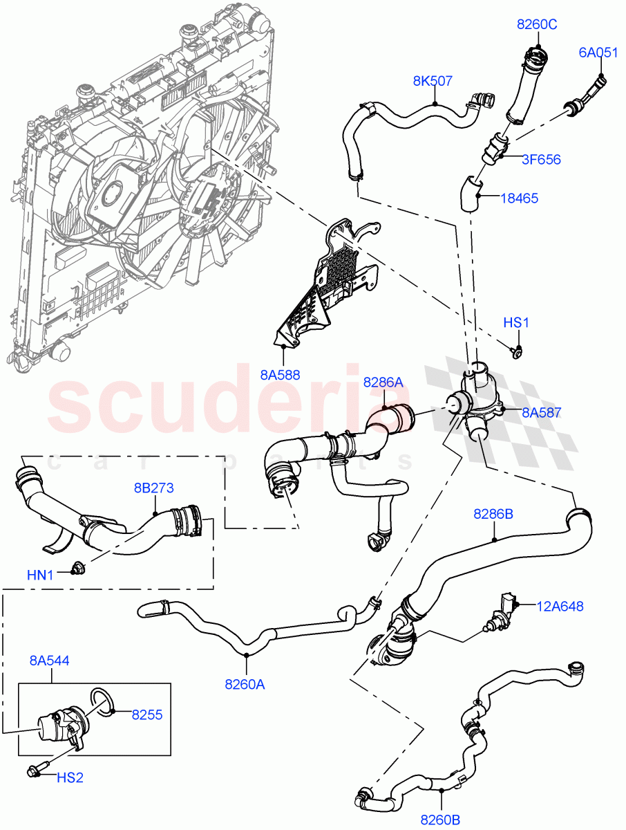 Thermostat/Housing & Related Parts(Solihull Plant Build)(3.0 V6 D Gen2 Mono Turbo,Immersion Heater - 700W / 110V,Active Tranmission Warming)((V)FROMKA000001) of Land Rover Land Rover Discovery 5 (2017+) [3.0 Diesel 24V DOHC TC]