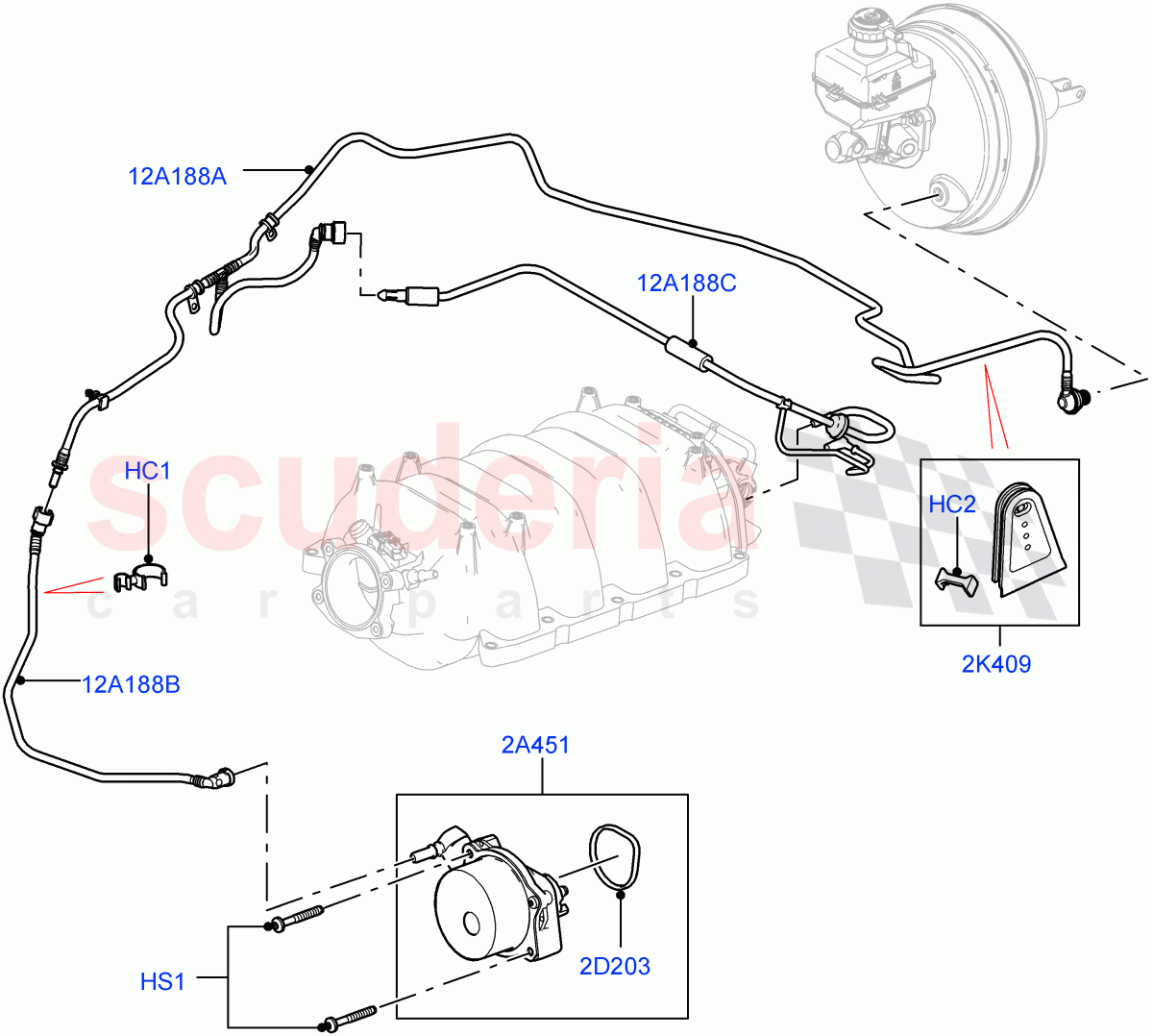 Vacuum Control And Air Injection(5.0L OHC SGDI NA V8 Petrol - AJ133)((V)FROMAA000001) of Land Rover Land Rover Range Rover (2010-2012) [5.0 OHC SGDI NA V8 Petrol]