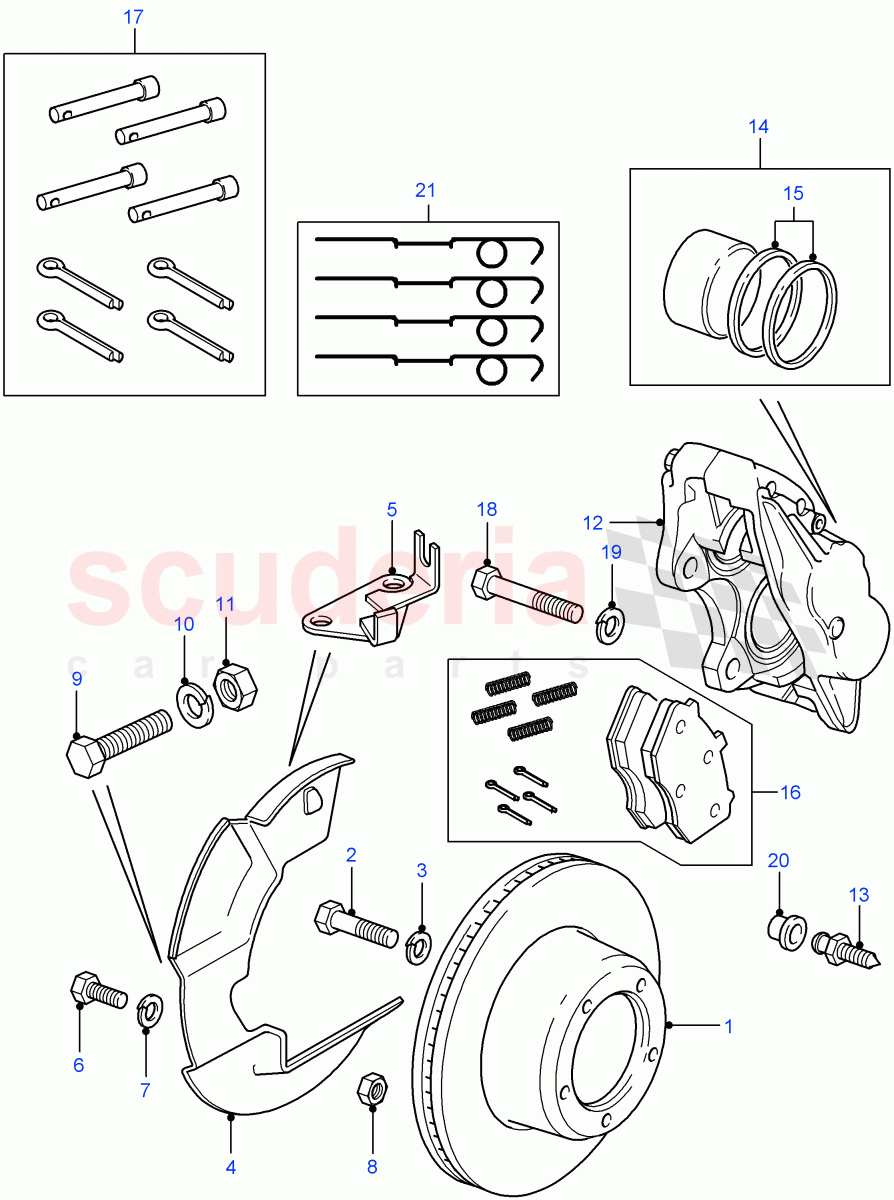 Front Brake Discs And Calipers((V)FROM7A000001) of Land Rover Land Rover Defender (2007-2016)