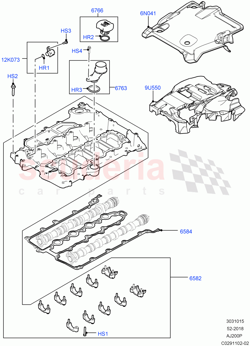 Cylinder Head Cover(Nitra Plant Build)(2.0L AJ200P Hi PHEV,2.0L I4 High DOHC AJ200 Petrol)((V)FROMK2000001) of Land Rover Land Rover Defender (2020+) [2.0 Turbo Petrol AJ200P]