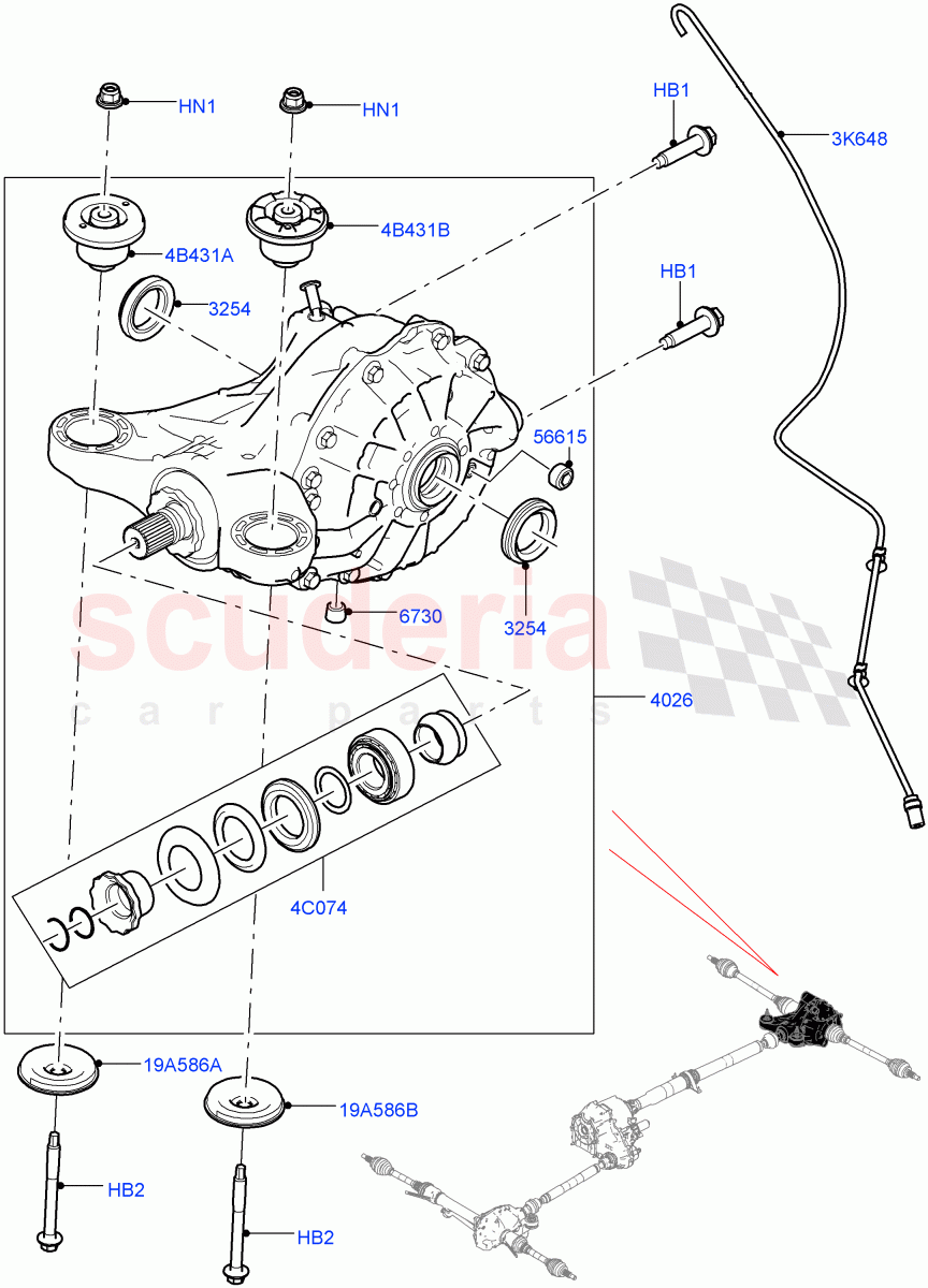 Rear Axle(Rear Axle Open Diff w/TVBB)((V)FROMM2000001) of Land Rover Land Rover Defender (2020+) [3.0 I6 Turbo Petrol AJ20P6]