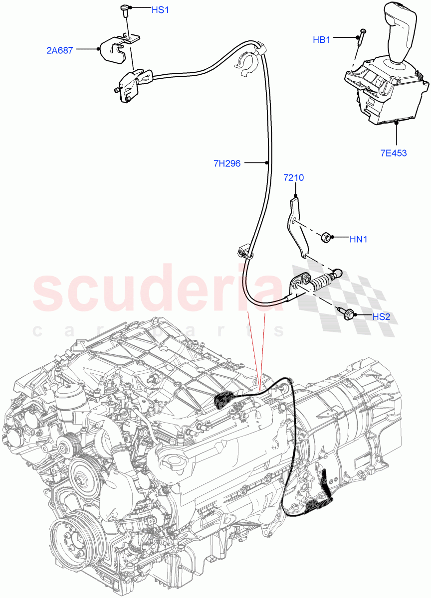 Gear Change-Automatic Transmission(5.0 Petrol AJ133 DOHC CDA,8 Speed Auto Trans ZF 8HP70 4WD,5.0L P AJ133 DOHC CDA S/C Enhanced)((V)FROMJA000001) of Land Rover Land Rover Range Rover Sport (2014+) [2.0 Turbo Diesel]