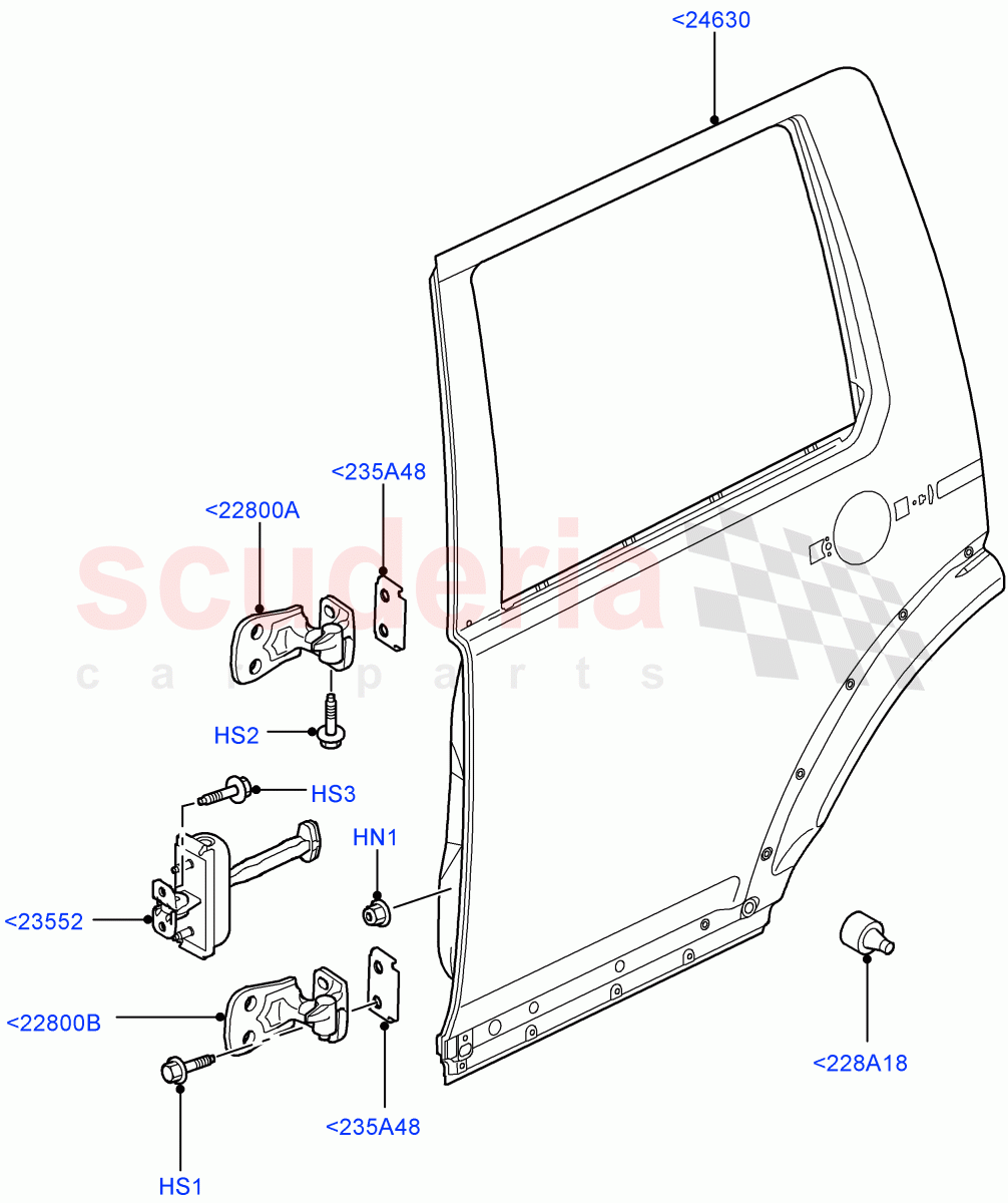 Rear Doors, Hinges & Weatherstrips(Door And Fixings)((V)FROMAA000001) of Land Rover Land Rover Discovery 4 (2010-2016) [3.0 Diesel 24V DOHC TC]