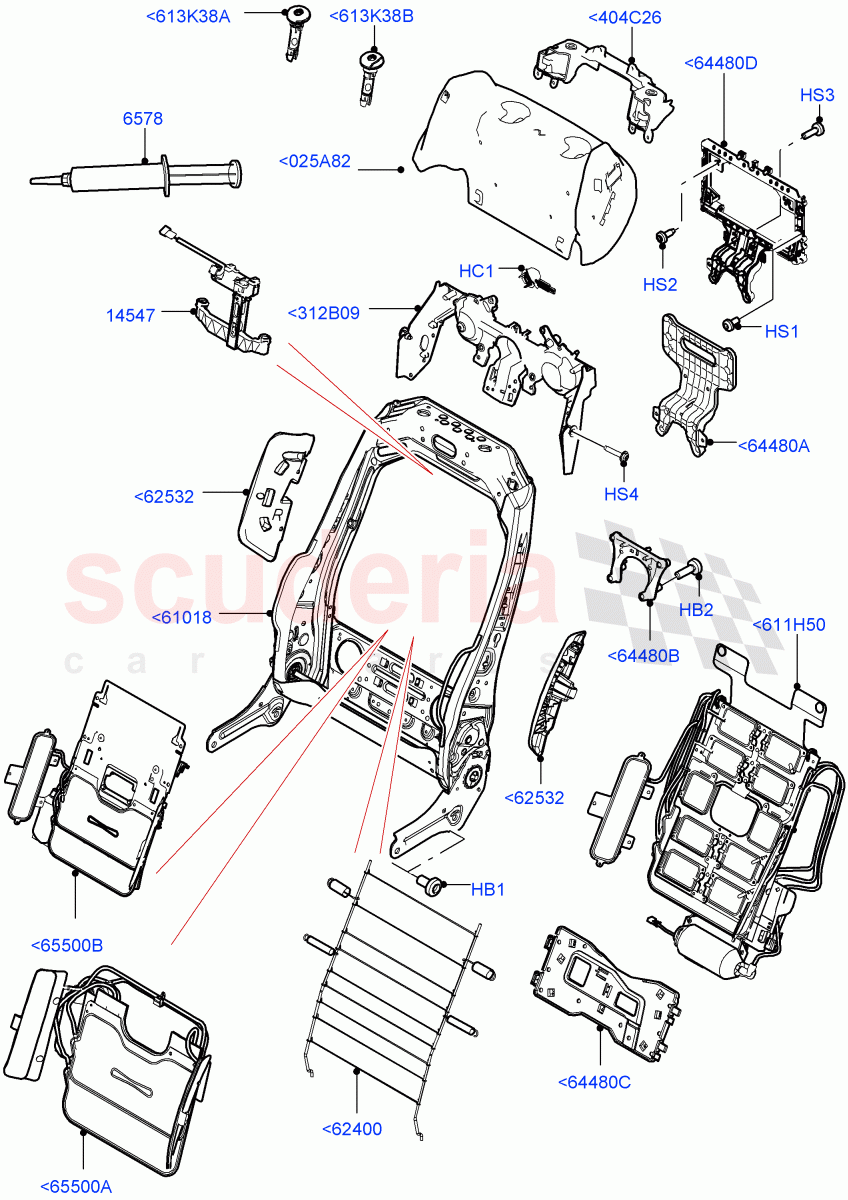 Front Seat Back(Non SVR)((V)TOHA999999) of Land Rover Land Rover Range Rover Sport (2014+) [3.0 DOHC GDI SC V6 Petrol]