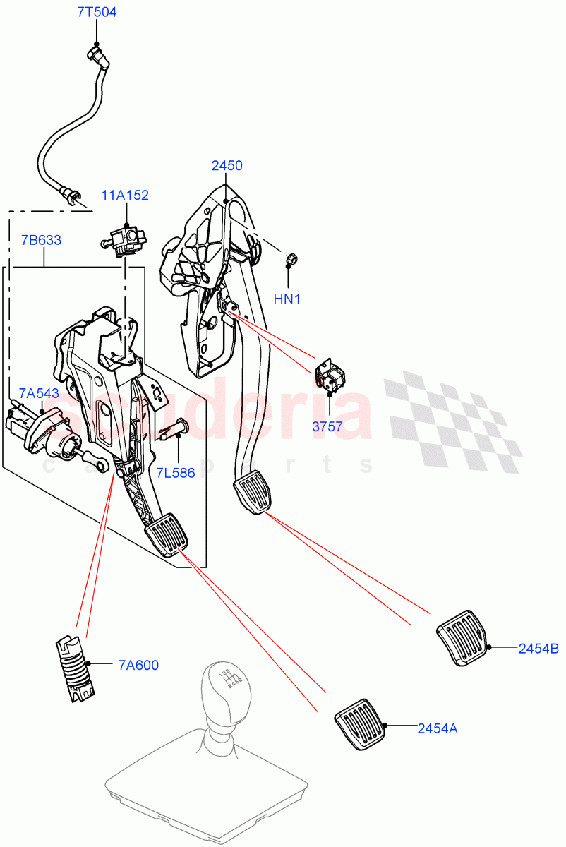 Brake And Clutch Controls(6 Speed Manual Trans BG6,Itatiaia (Brazil)) of Land Rover Land Rover Range Rover Evoque (2019+) [2.0 Turbo Diesel]