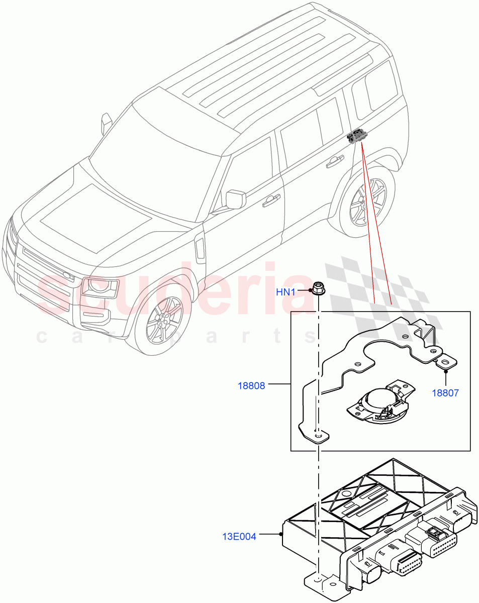 Vehicle Modules And Sensors(Tow Hitch Man Detachable Swan Neck,Tow Hitch Elec Deployable Swan Neck,Tow Hitch Receiver 12 Pin Elec,Tow Hitch Receiver NAS) of Land Rover Land Rover Defender (2020+) [5.0 OHC SGDI SC V8 Petrol]