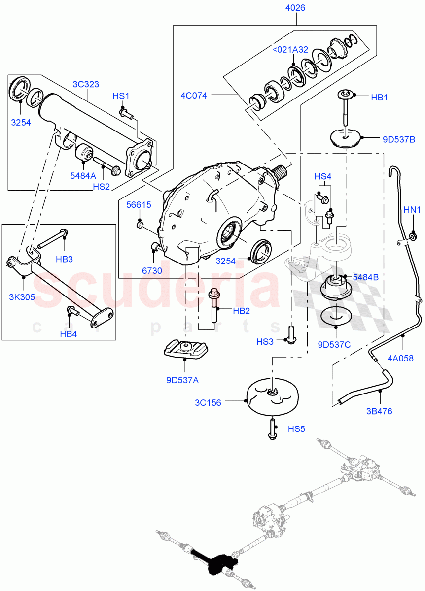 Front Axle Case(Solihull Plant Build)(3.0L DOHC GDI SC V6 PETROL,2.0L I4 High DOHC AJ200 Petrol)((V)FROMHA000001) of Land Rover Land Rover Discovery 5 (2017+) [2.0 Turbo Diesel]