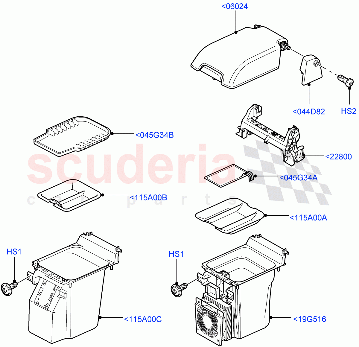 Console - Floor(For Stowage Boxes And Lids)((V)FROMAA000001) of Land Rover Land Rover Discovery 4 (2010-2016) [3.0 Diesel 24V DOHC TC]