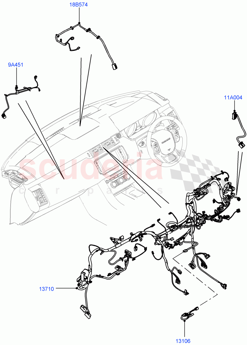 Electrical Wiring - Engine And Dash(Facia)((V)FROMGA000001,(V)TOHA999999) of Land Rover Land Rover Range Rover Sport (2014+) [2.0 Turbo Petrol GTDI]