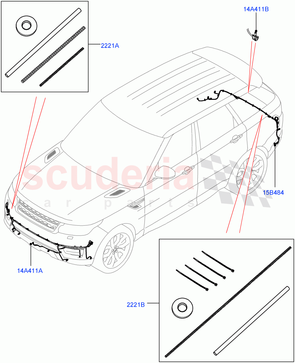 Electrical Wiring - Body And Rear(Bumper)(Version - Core,Non SVR) of Land Rover Land Rover Range Rover Sport (2014+) [3.0 I6 Turbo Petrol AJ20P6]