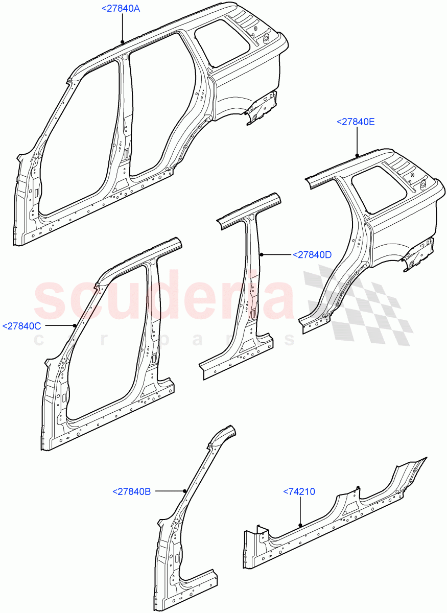 Side Panels - Outer(Cut Panels)((V)TO9A999999) of Land Rover Land Rover Range Rover Sport (2005-2009) [2.7 Diesel V6]