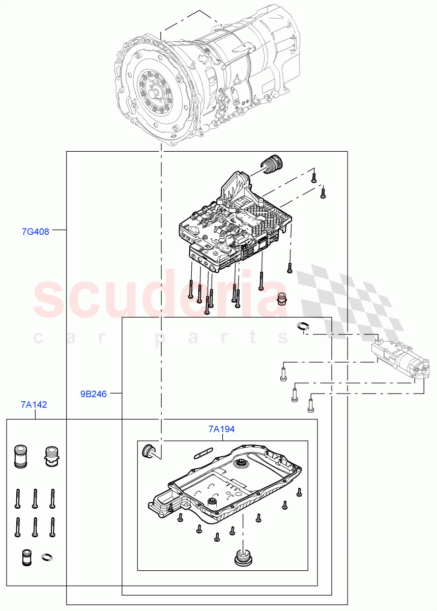 Valve Body - Main Control & Servo's(Transmission Control Valve)(8HP Gen3 Hybrid Trans)((V)FROMJA000001) of Land Rover Land Rover Range Rover Velar (2017+) [3.0 I6 Turbo Petrol AJ20P6]