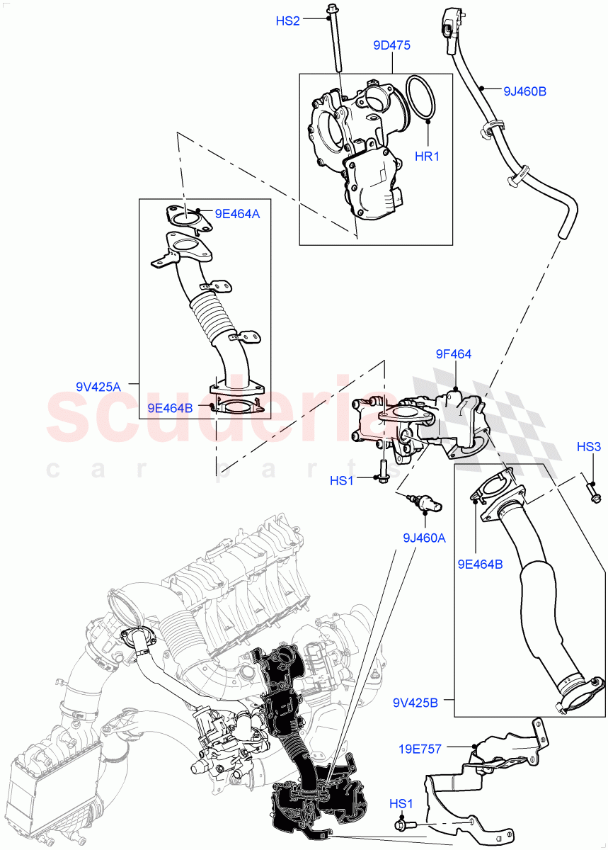 Exhaust Gas Recirculation(Low Pressure EGR)(2.0L I4 DSL MID DOHC AJ200,Itatiaia (Brazil))((V)FROMGT000001) of Land Rover Land Rover Discovery Sport (2015+) [2.0 Turbo Diesel]