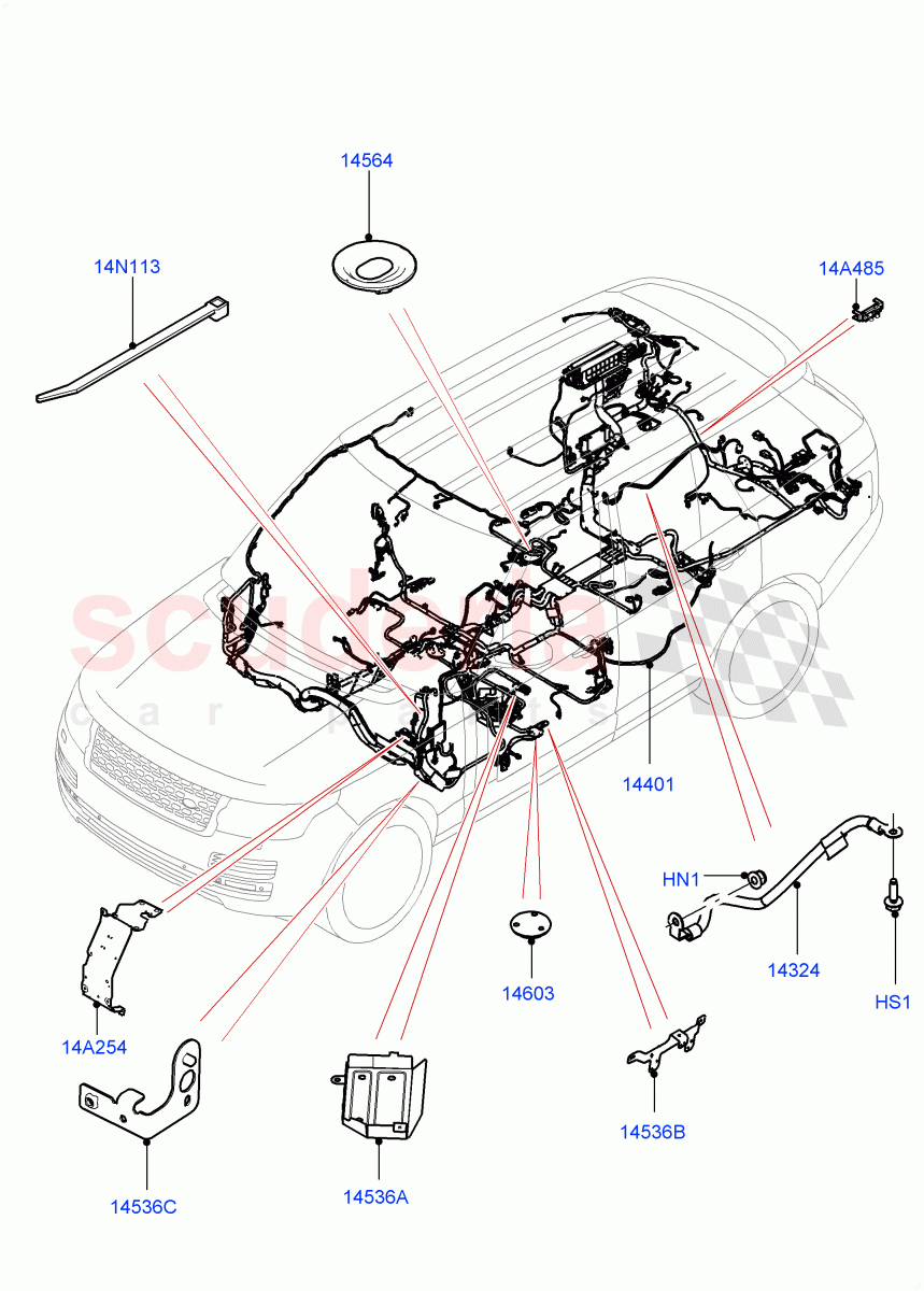 Electrical Wiring - Engine And Dash(Main Harness)((V)FROMGA000001) of Land Rover Land Rover Range Rover (2012-2021) [3.0 DOHC GDI SC V6 Petrol]