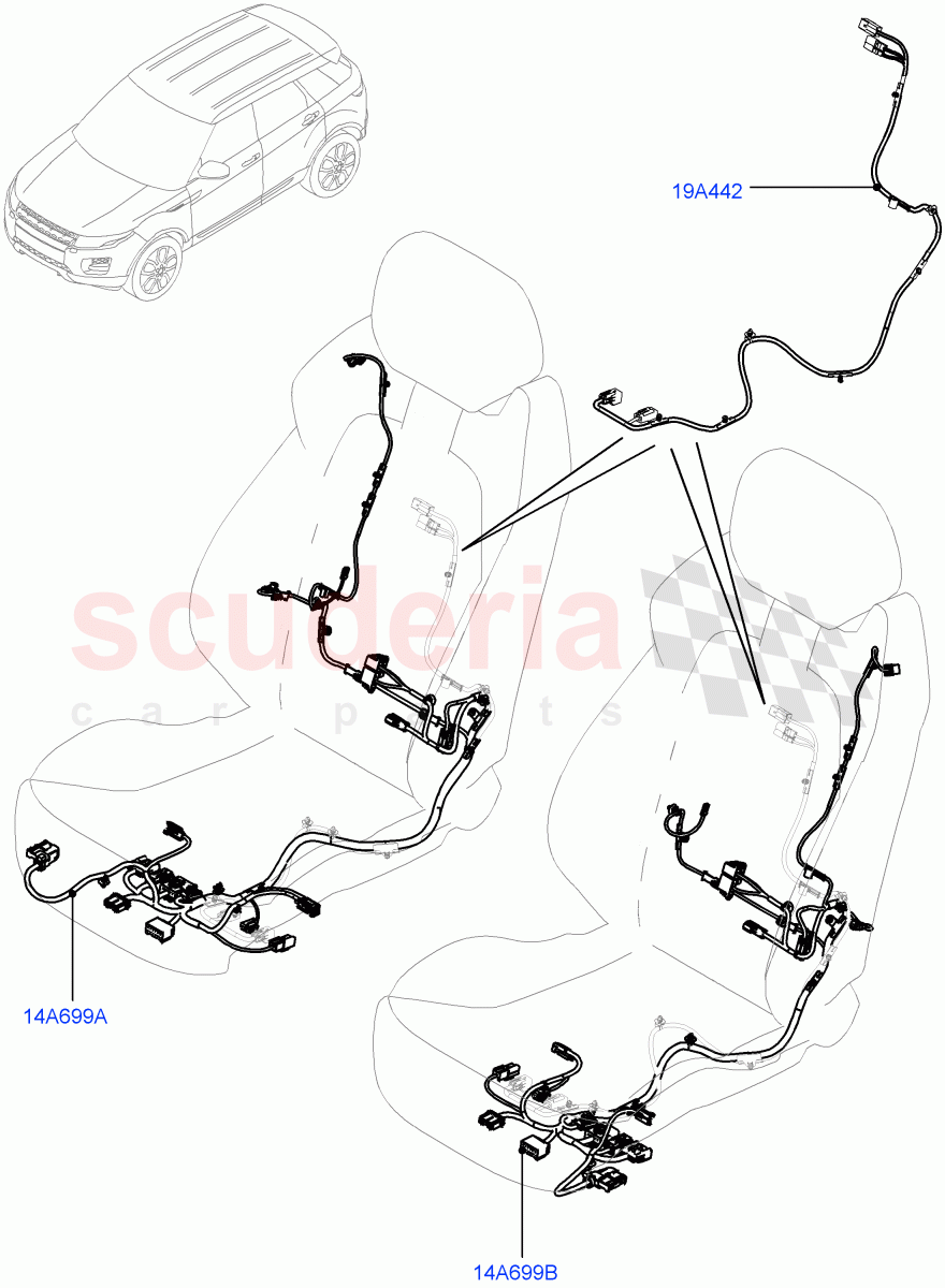 Wiring - Seats(5 Door,Halewood (UK))((V)FROMGH000001) of Land Rover Land Rover Range Rover Evoque (2012-2018) [2.0 Turbo Petrol GTDI]