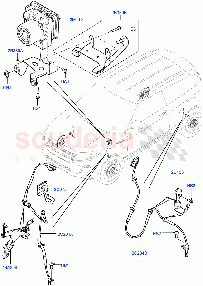 Anti-Lock Braking System(Changsu (China))((V)FROMEG000001) of Land Rover Land Rover Range Rover Evoque (2012-2018) [2.0 Turbo Petrol AJ200P]