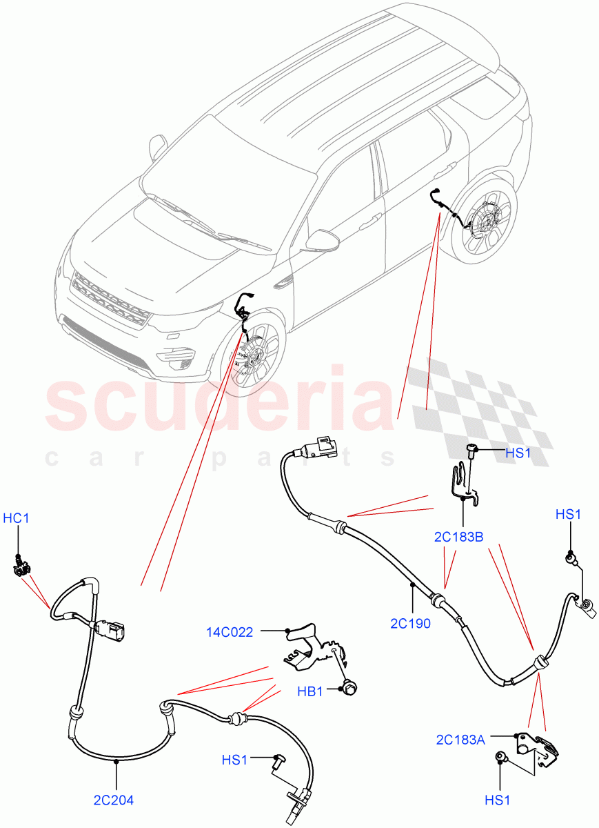 Anti-Lock Braking System(ABS/Speed Sensor)(Halewood (UK))((V)FROMLH000001) of Land Rover Land Rover Discovery Sport (2015+) [2.0 Turbo Diesel AJ21D4]