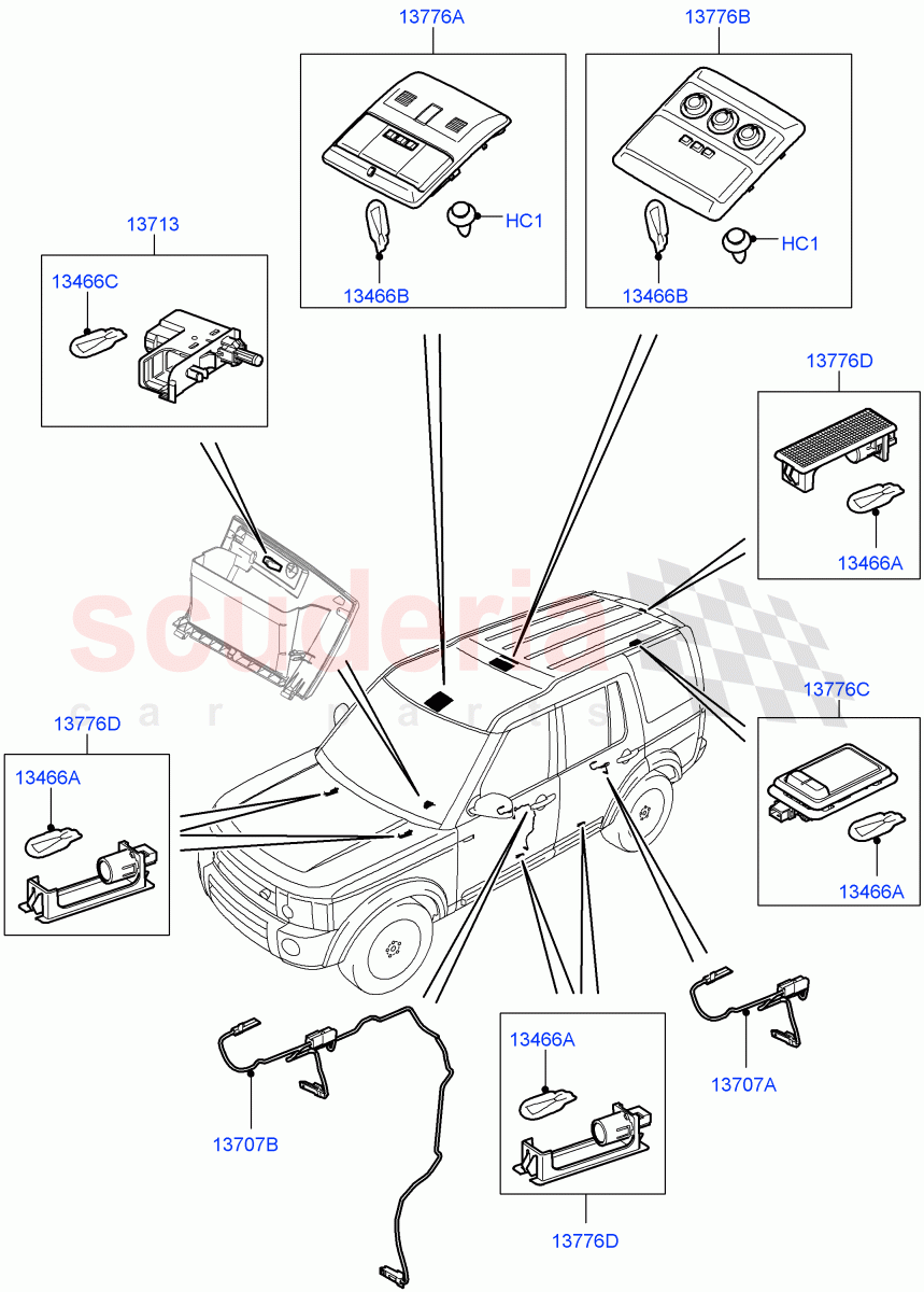 Interior Lamps((V)FROMAA000001) of Land Rover Land Rover Discovery 4 (2010-2016) [3.0 DOHC GDI SC V6 Petrol]