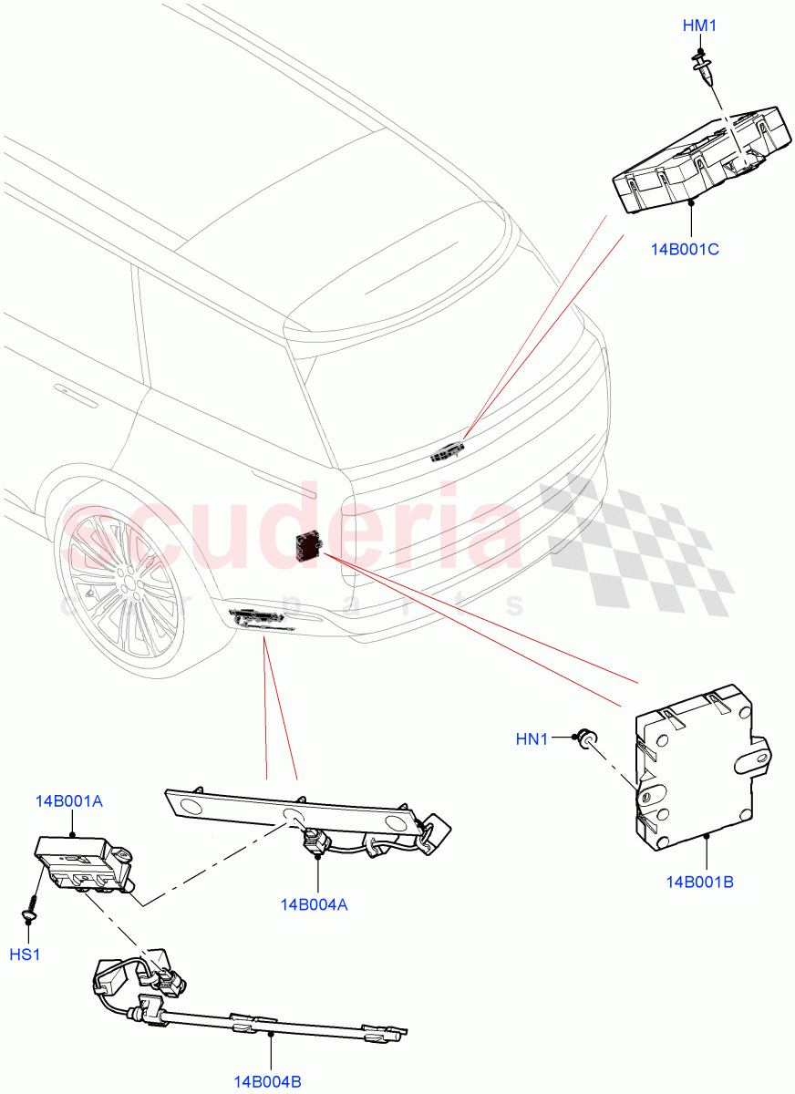 Vehicle Modules And Sensors(Tailgate - Hands Free 2 Piece,Tailgate - Power) of Land Rover Land Rover Range Rover (2022+) [3.0 I6 Turbo Diesel AJ20D6]