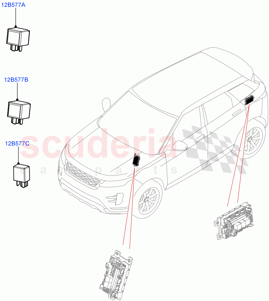 Relays(Changsu (China)) of Land Rover Land Rover Range Rover Evoque (2019+) [2.0 Turbo Diesel AJ21D4]