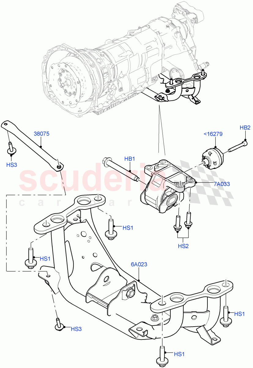 Transmission Mounting(2.0L 16V TIVCT T/C 240PS Petrol)((V)FROMFA000001) of Land Rover Land Rover Range Rover Sport (2014+) [3.0 I6 Turbo Diesel AJ20D6]