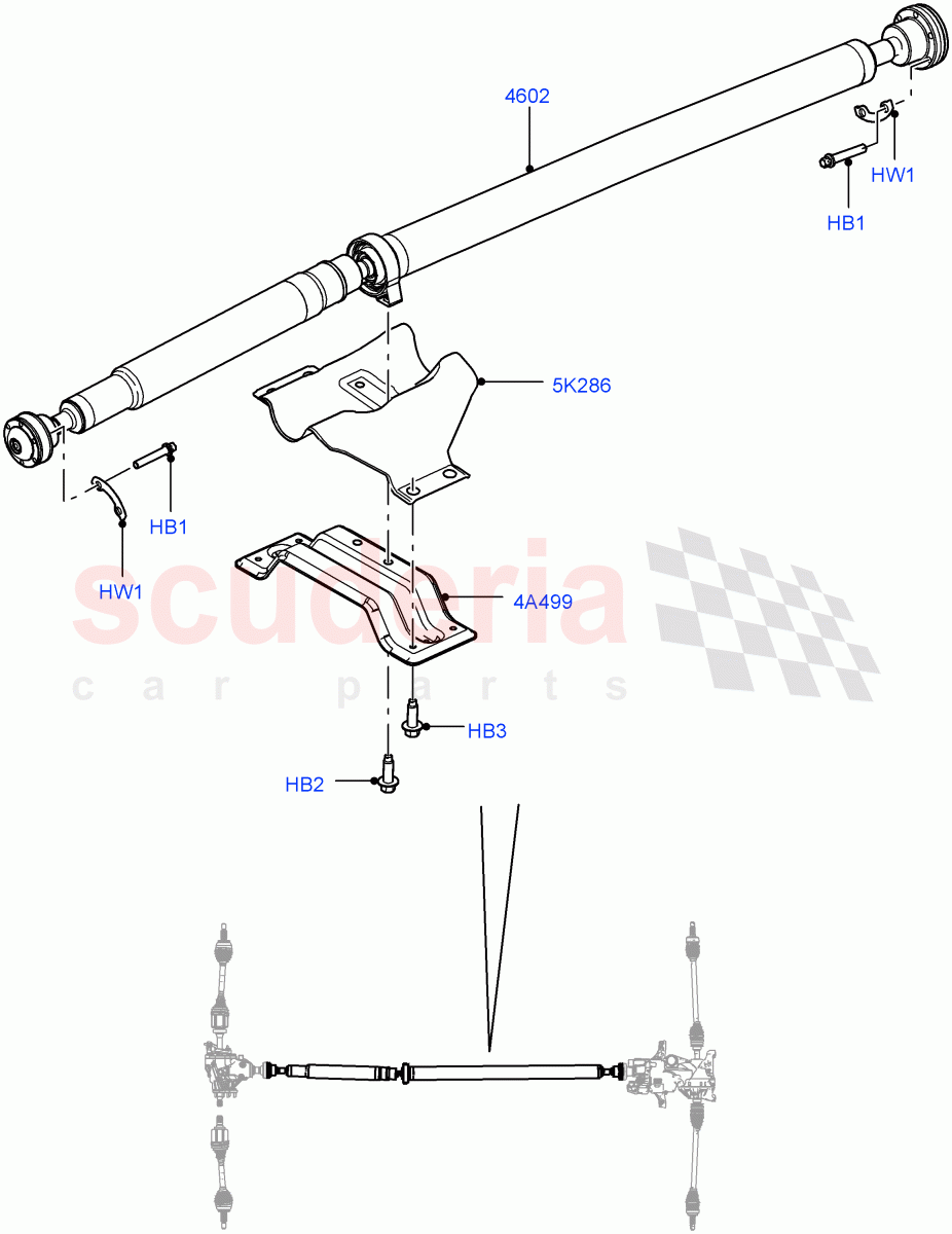 Drive Shaft - Rear Axle Drive(Changsu (China),Efficient Driveline)((V)FROMFG000001,(V)TOKG446856) of Land Rover Land Rover Discovery Sport (2015+) [2.0 Turbo Diesel]