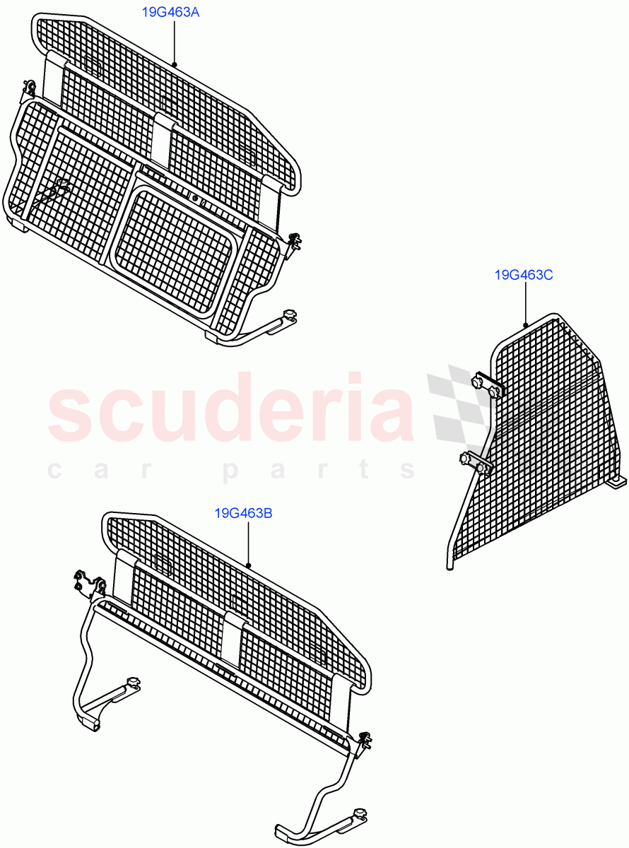 Cargo Barrier(Accessory)(Halewood (UK),Itatiaia (Brazil)) of Land Rover Land Rover Discovery Sport (2015+) [2.2 Single Turbo Diesel]