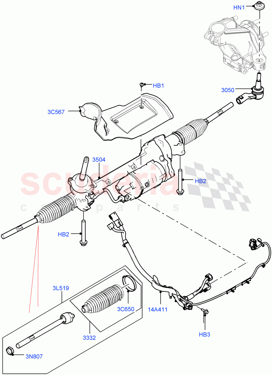 Steering Gear(Changsu (China))((V)FROMFG000001,(V)TOKG446856) of Land Rover Land Rover Discovery Sport (2015+) [2.0 Turbo Petrol AJ200P]