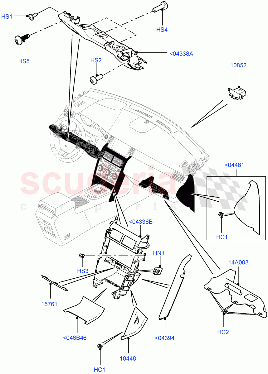 Instrument Panel(Lower, External)(Itatiaia (Brazil))((V)FROMGT000001) of Land Rover Land Rover Discovery Sport (2015+) [1.5 I3 Turbo Petrol AJ20P3]