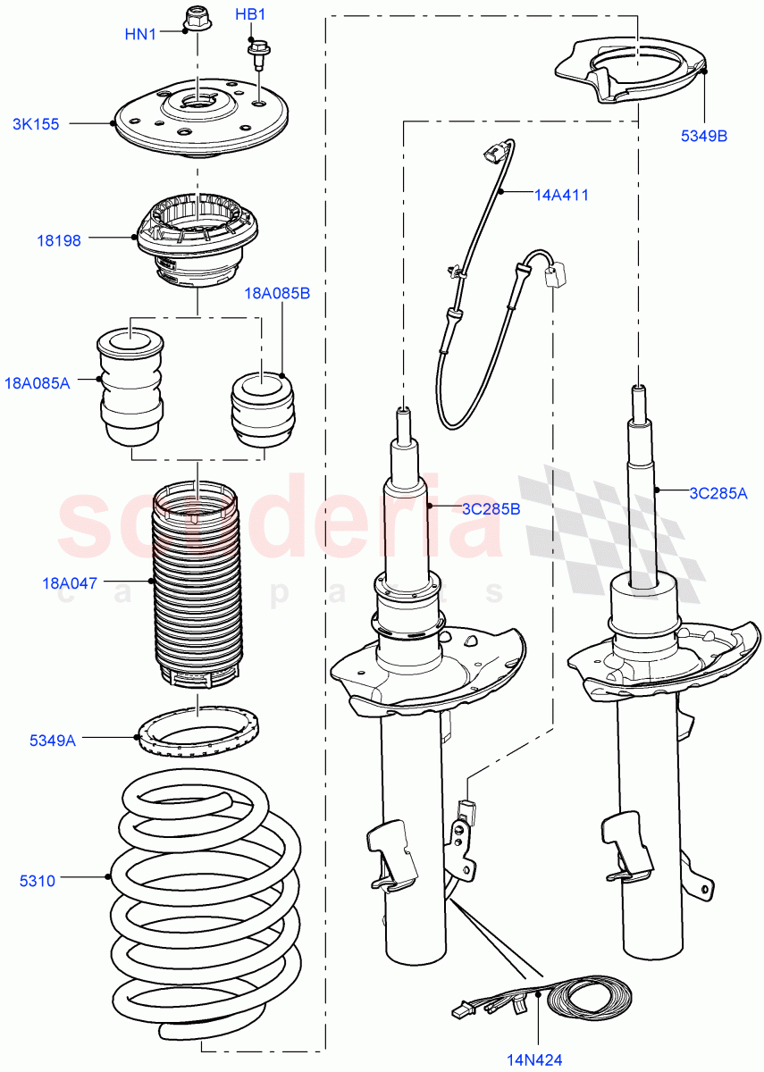 Front Suspension Struts And Springs(Changsu (China))((V)FROMEG000001) of Land Rover Land Rover Range Rover Evoque (2012-2018) [2.0 Turbo Petrol GTDI]