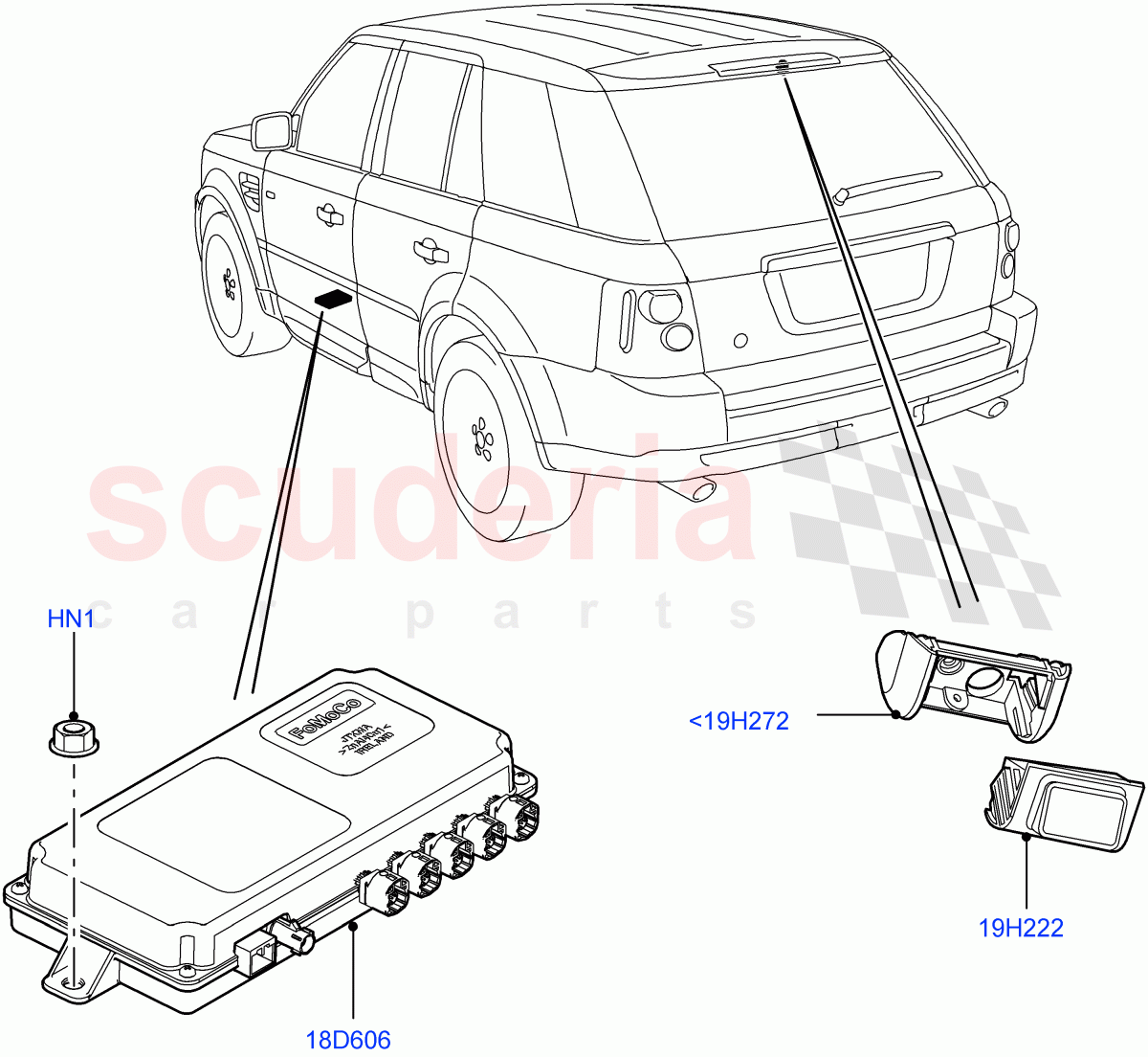 Camera Equipment(Rear)((V)FROMAA000001) of Land Rover Land Rover Range Rover Sport (2010-2013) [5.0 OHC SGDI NA V8 Petrol]