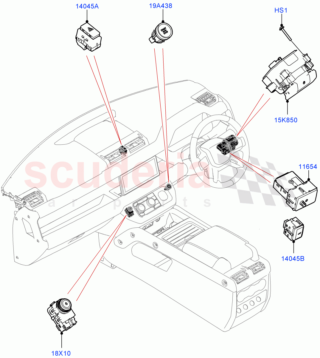 Switches(Facia And Console) of Land Rover Land Rover Defender (2020+) [2.0 Turbo Diesel]