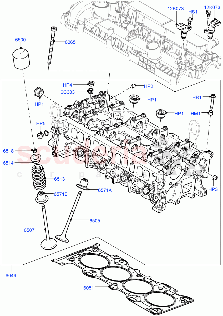 Cylinder Head(2.0L 16V TIVCT T/C 240PS Petrol,Itatiaia (Brazil))((V)FROMGT000001) of Land Rover Land Rover Discovery Sport (2015+) [2.0 Turbo Petrol GTDI]