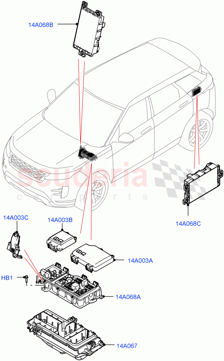 Fuses, Holders And Circuit Breakers(Passenger Compartment)(Itatiaia (Brazil)) of Land Rover Land Rover Range Rover Evoque (2019+) [2.0 Turbo Petrol AJ200P]