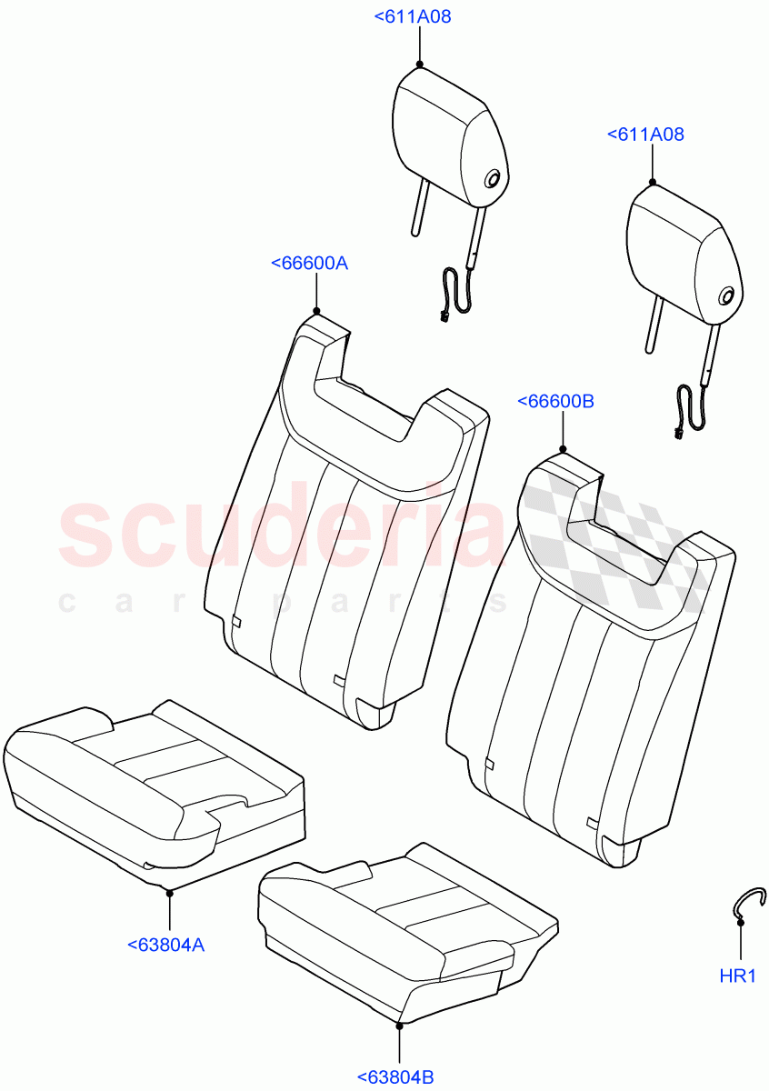 Rear Seat Covers(Perf Taurus Leather/PVC,With Third Row Power Folding Seat) of Land Rover Land Rover Range Rover (2022+) [3.0 I6 Turbo Diesel AJ20D6]