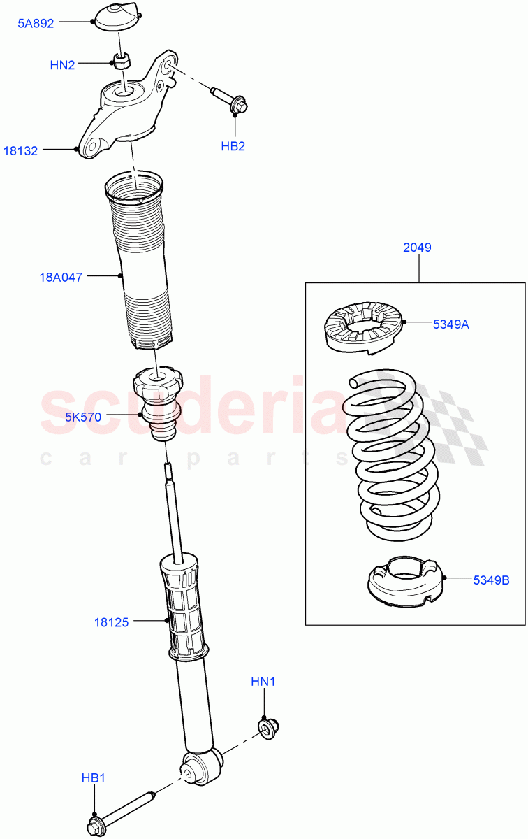 Rear Springs And Shock Absorbers(Changsu (China)) of Land Rover Land Rover Range Rover Evoque (2019+) [2.0 Turbo Diesel AJ21D4]