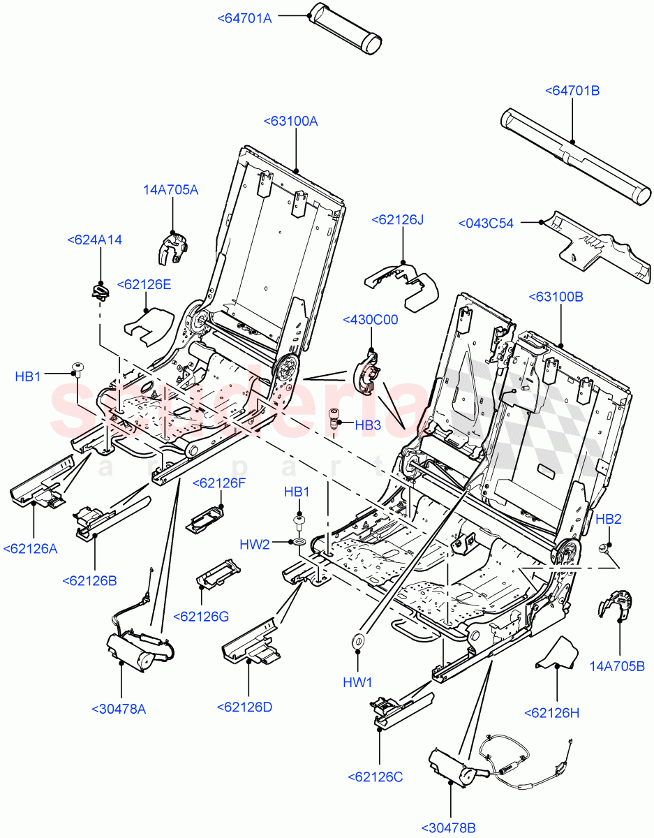 Rear Seat Base(Changsu (China),With 60/40 Manual Fold Thru Rr Seat) of Land Rover Land Rover Discovery Sport (2015+) [2.0 Turbo Diesel]