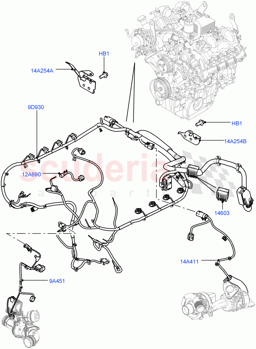 Electrical Wiring - Engine And Dash(4.4L DOHC DITC V8 Diesel)((V)FROMBA000001) of Land Rover Land Rover Range Rover (2010-2012) [5.0 OHC SGDI SC V8 Petrol]