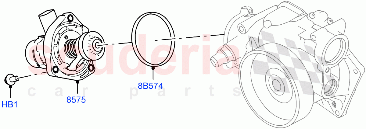 Thermostat/Housing & Related Parts(4.4 V8 Turbo Petrol (NC10)) of Land Rover Land Rover Range Rover (2022+) [4.4 V8 Turbo Petrol NC10]
