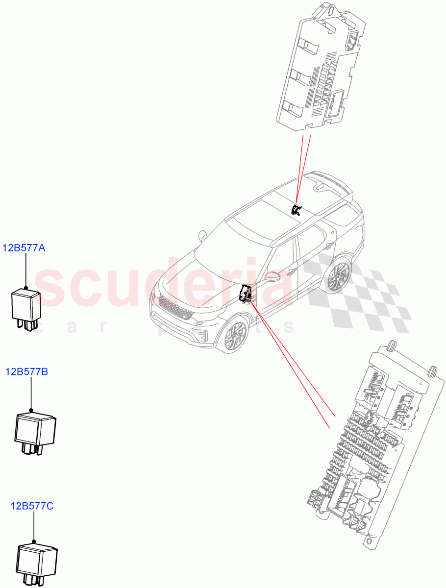 Relays(Nitra Plant Build)((V)FROMK2000001) of Land Rover Land Rover Discovery 5 (2017+) [3.0 I6 Turbo Petrol AJ20P6]