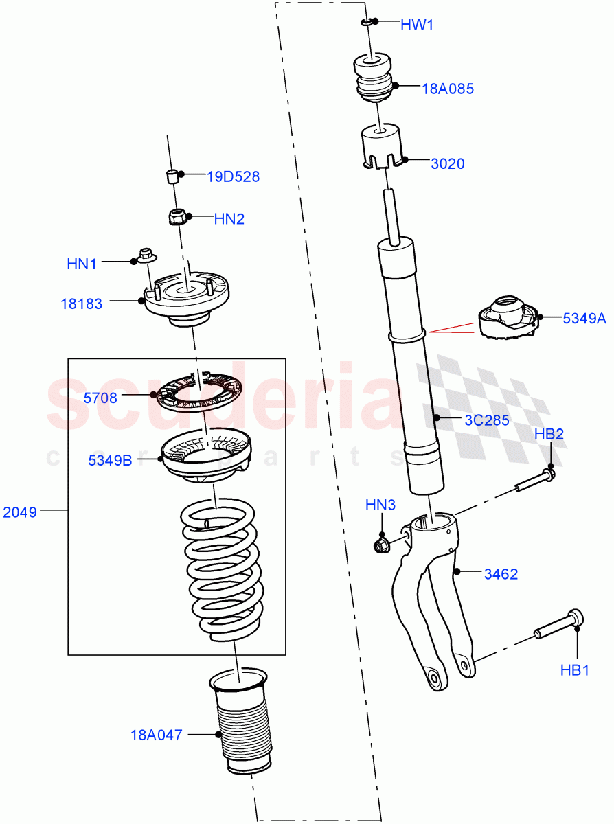 Front Suspension Struts And Springs(With Standard Duty Coil Spring Susp)((V)FROMMA000001) of Land Rover Land Rover Range Rover Velar (2017+) [3.0 Diesel 24V DOHC TC]
