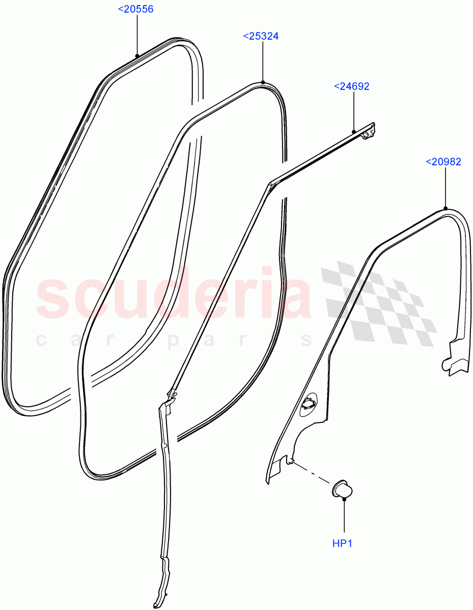Front Doors, Hinges & Weatherstrips(Finisher And Seals) of Land Rover Land Rover Range Rover (2012-2021) [5.0 OHC SGDI NA V8 Petrol]