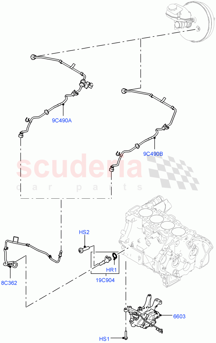 Vacuum Control And Air Injection(2.0L I4 High DOHC AJ200 Petrol,RHD,2.0L I4 Mid DOHC AJ200 Petrol)((V)FROMJH000001) of Land Rover Land Rover Discovery Sport (2015+) [2.0 Turbo Petrol AJ200P]
