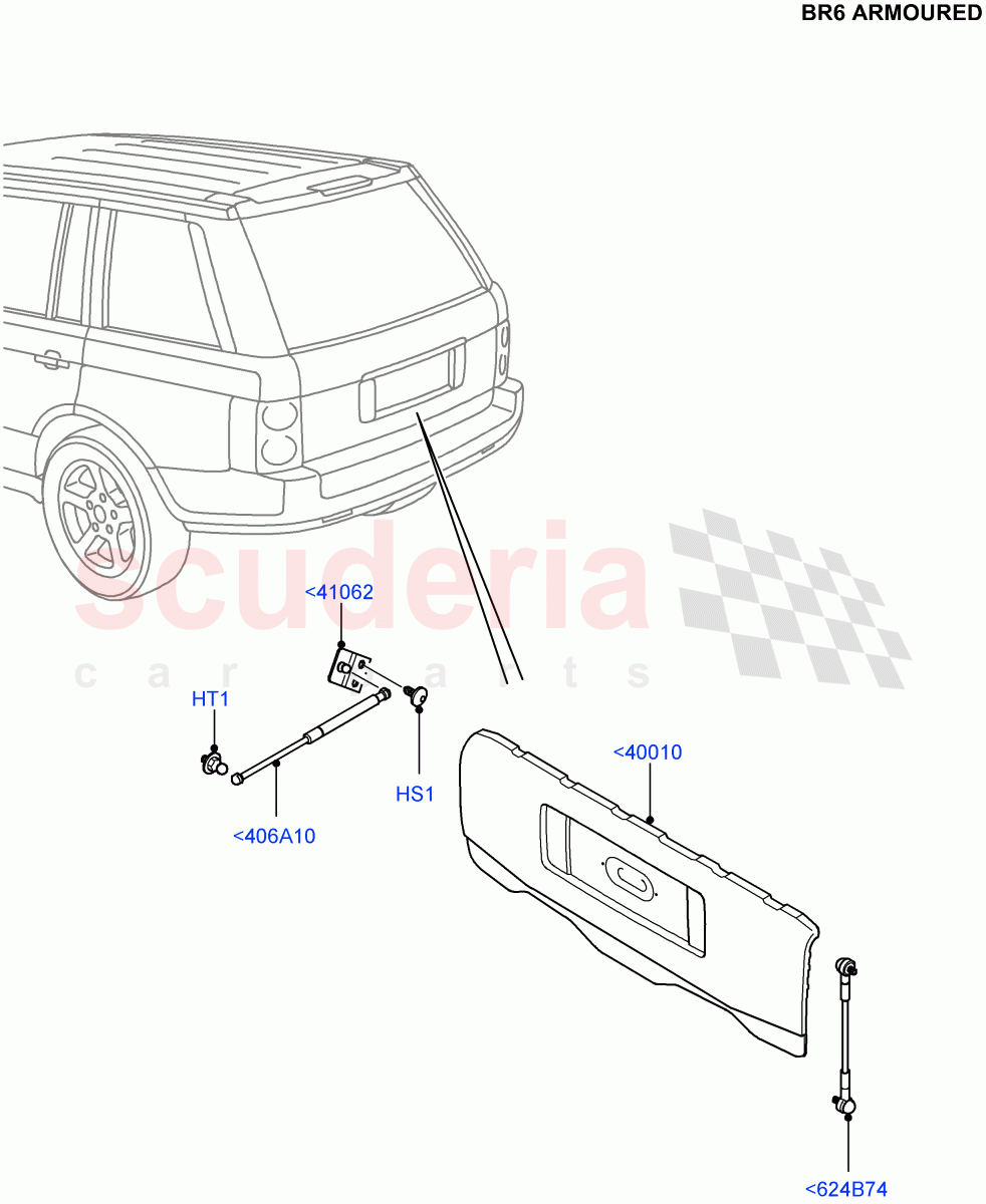 Luggage Compartment Door(With B6 Level Armouring)((V)FROMAA000001) of Land Rover Land Rover Range Rover (2010-2012) [5.0 OHC SGDI NA V8 Petrol]