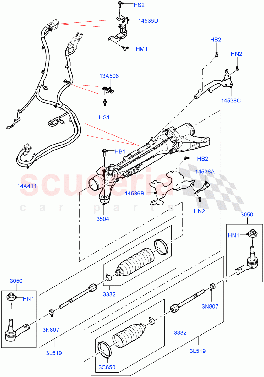 Steering Gear(Front)(LHD) of Land Rover Land Rover Range Rover (2022+) [3.0 I6 Turbo Diesel AJ20D6]