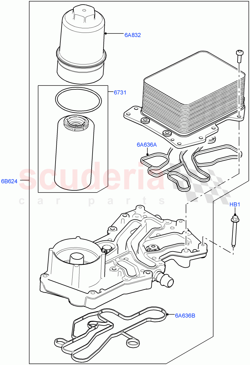 Oil Cooler And Filter(4.4L DOHC DITC V8 Diesel)((V)FROMBA000001) of Land Rover Land Rover Range Rover (2012-2021) [4.4 DOHC Diesel V8 DITC]