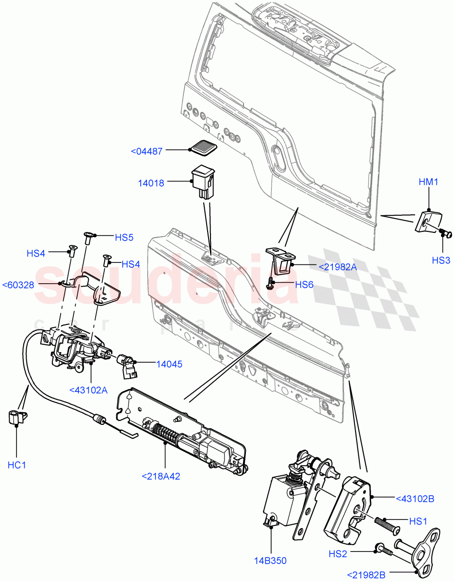Luggage Compt/Tailgte Lock Controls((V)FROMAA000001) of Land Rover Land Rover Discovery 4 (2010-2016) [5.0 OHC SGDI NA V8 Petrol]